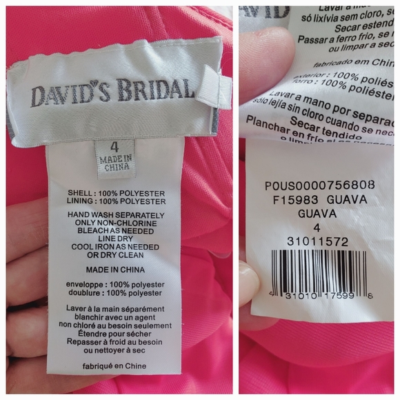 David's Bridal Guava Bridesmaid Prom Long Sheath Halter Dress Size 4 - Picture 6 of 11